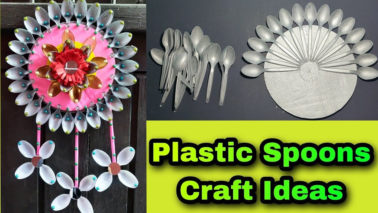 Beautiful Wall Hanging Craft Using Plastic Spoons. Paper Craft For Home Decoration.Diy Wall Decor