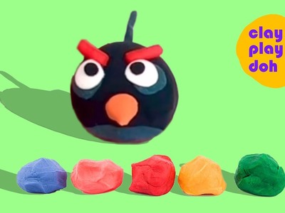 Black angry bird Clay play dol easy hand craft #playdoh #angrybirds #claycraft