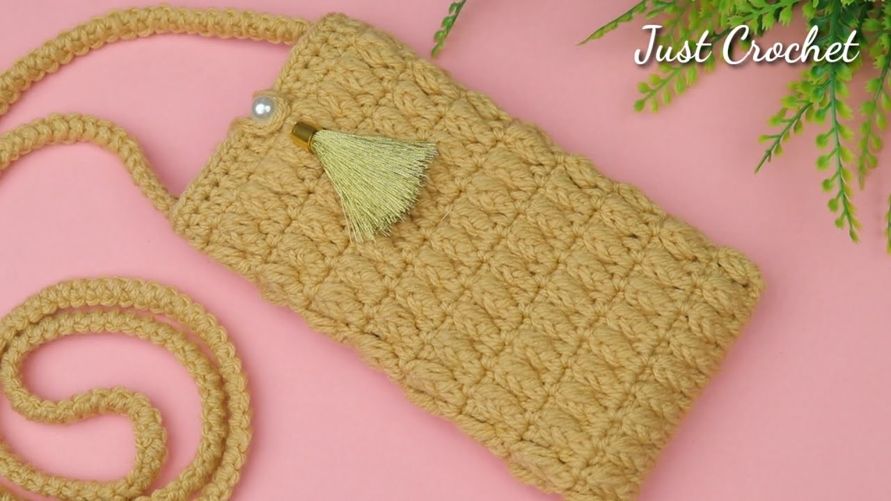BRILLIANT!! Easy Crochet Phone Bag Tutorial For Beginners! Simple to crochet