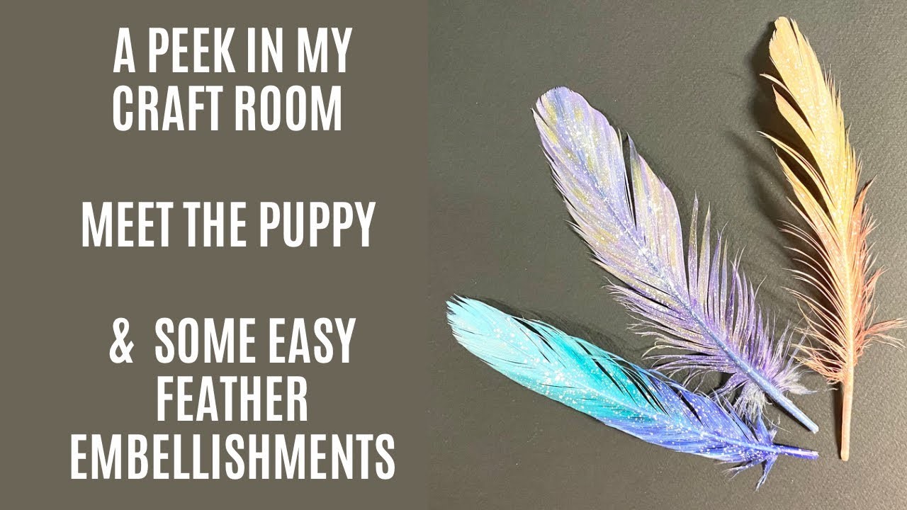 Craft Room Peek. Meet Toby The Miniature Dachshund. Quick & Easy Feather Embellishments