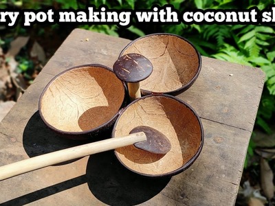 Curry pot making idea with coconut shell | DIY craft | COCO CRAB