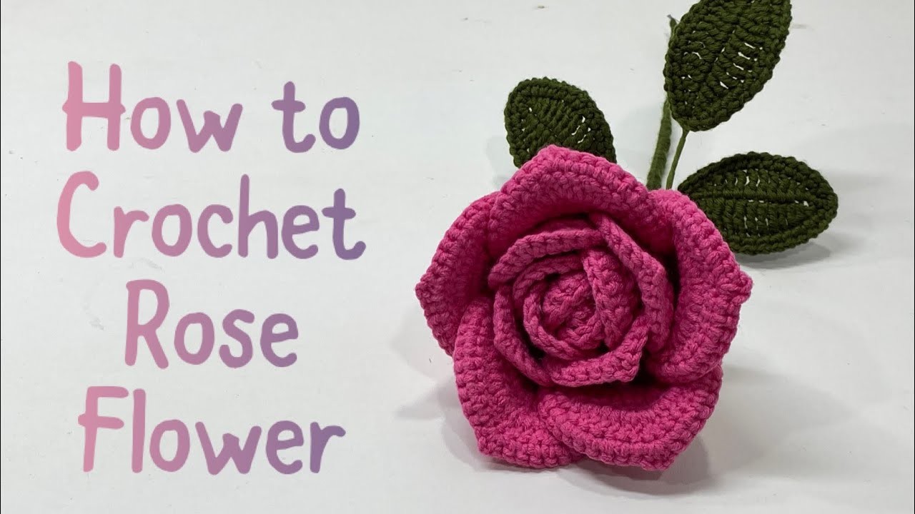 DIY Crochet a Lovely Long Stem Roses Flower