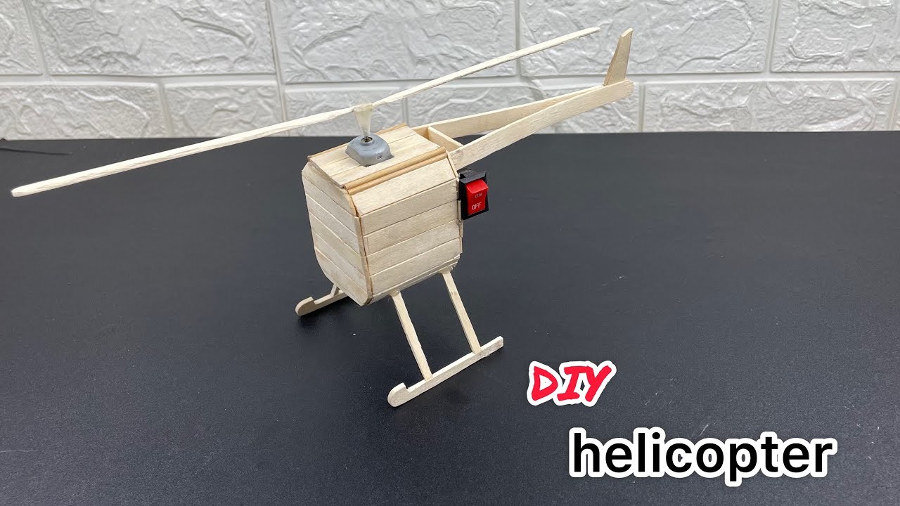 #DIY How To Make A Helicopter With Ice Cream Sticks And DC Motor