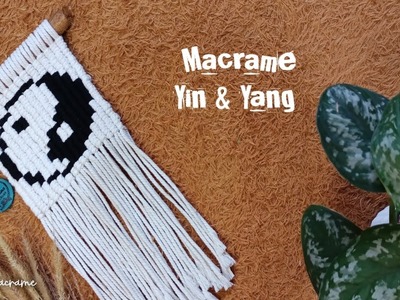 DIY. How to Make Tapestry wall Hanging Easy. macrame Yin Yang, Taijitu