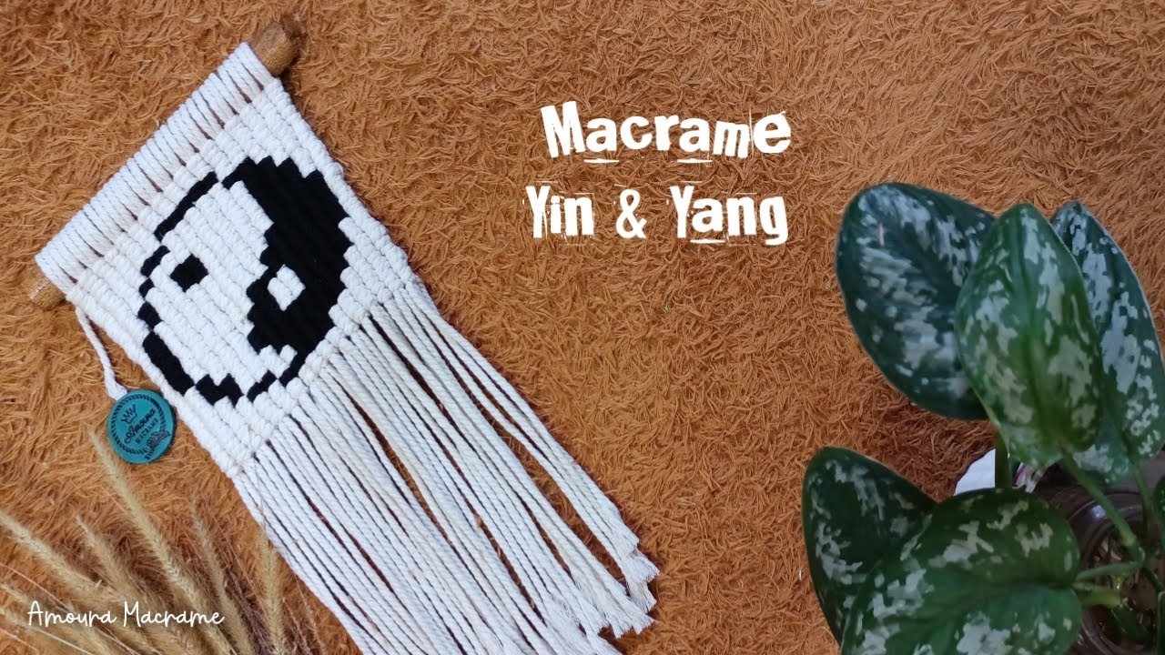 DIY. How to Make Tapestry wall Hanging Easy. macrame Yin Yang, Taijitu