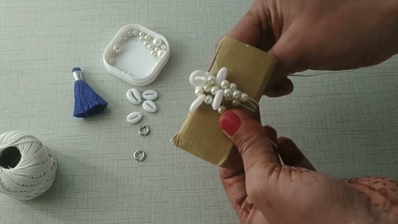 DIY Wool Bead and Cowrie Latkan Tutorial ll "Add a Touch of Elegance with a Wool Cowrie Latkan