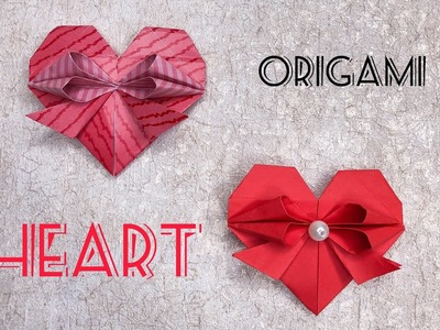 Easy Origami Heart with Bow| crafts| DIY| آموزش اوریگامی  ساده قلب پاپیونی
