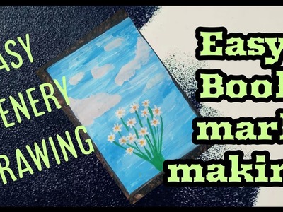 Easy Scenery drawing with lilly flowers more tips and tricks for bigginers|Book mark making