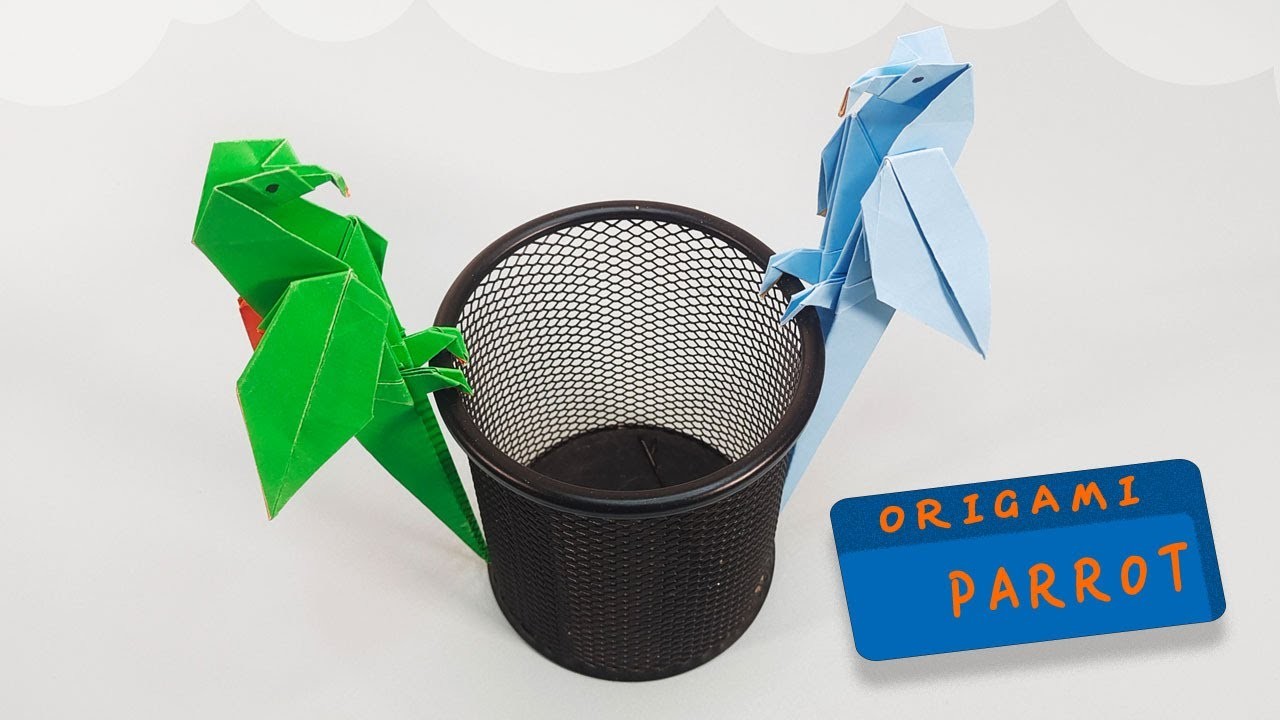 Easy way to make origami paper parrot, paper bird