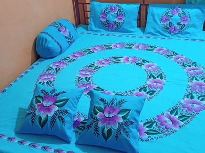 #fancyarts bed sheet painting design complete bed sheet design