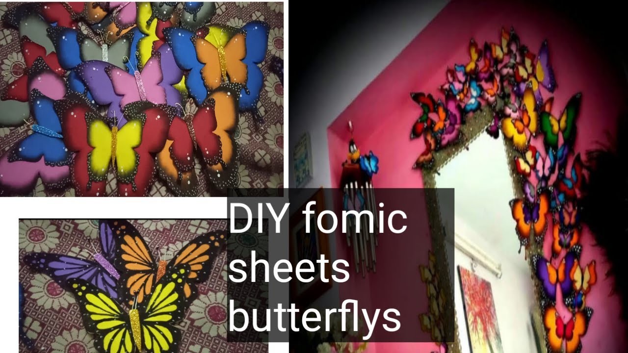Fomic sheets butterfly wall decoration |how to make butterfly |DIY butterflys