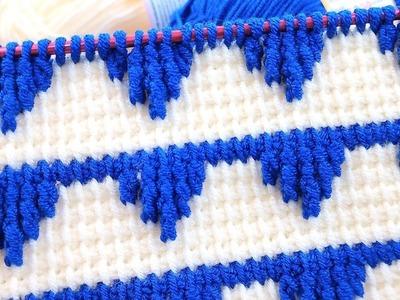 Great⚡️???? You will love the new tunisian crochet idea with chain loop filling. #crocheting