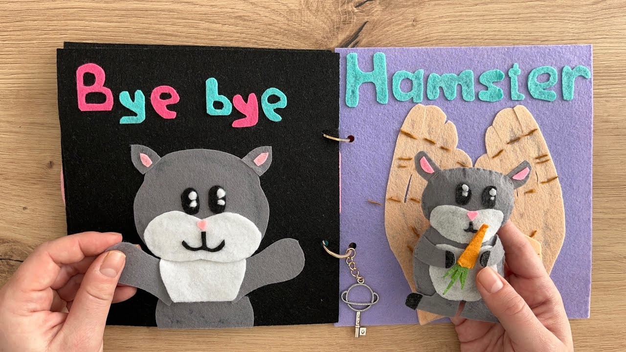 Hamster - How to take care for Pet Quiet book- Felt busy book