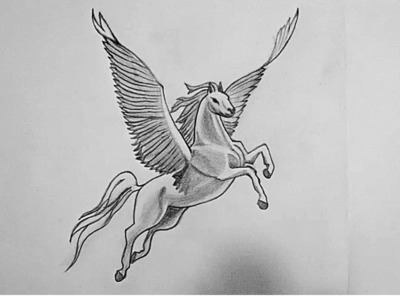How to draw a flying horse. Buraq Drawing and Arts simple