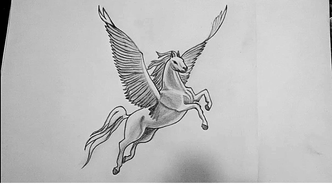 How to draw a flying horse. Buraq Drawing and Arts simple