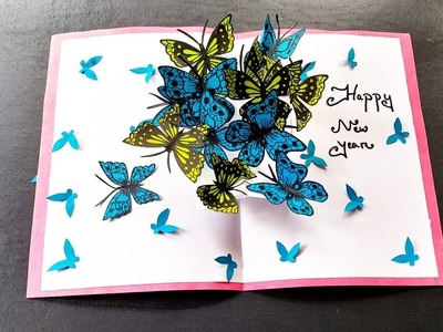 How to Make a Beautiful Butterfly Pop Up Happy New Year Card in 2023
