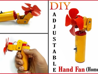 How to make Adjustable Hand Fan at home || Rechargable Fan || Homemade || DIY ideas