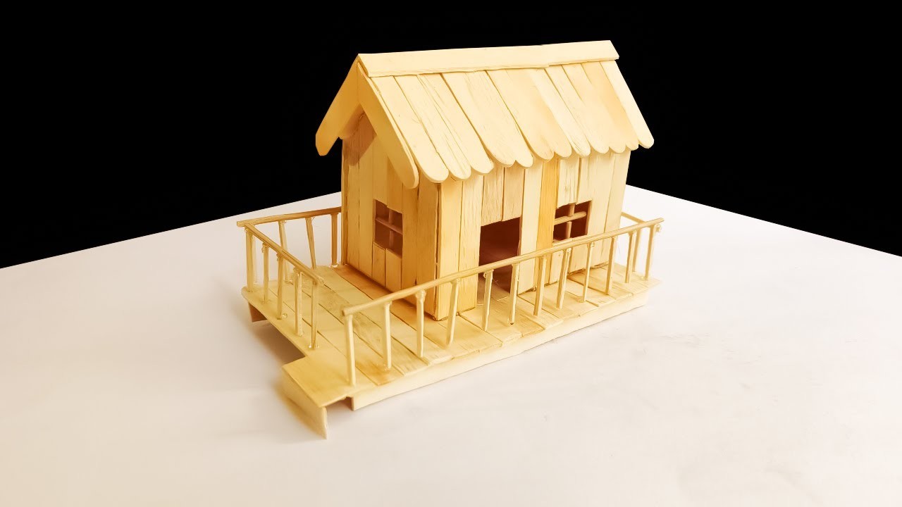 How To Make Modern Popsicle Sticks House Diy Modern House Making With Popsicle Sticks