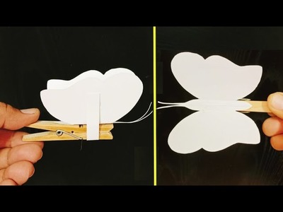 How To Make Paper Butterflies | Easy Craft | Clothespin Butterfly | Flying Paper Butterfly DIY