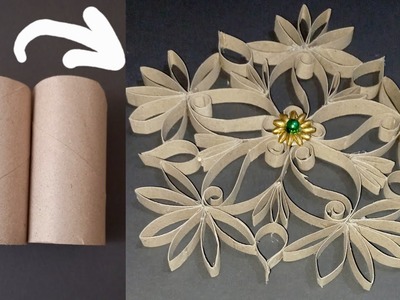 How to make simple snowflake from toilet paper rolls