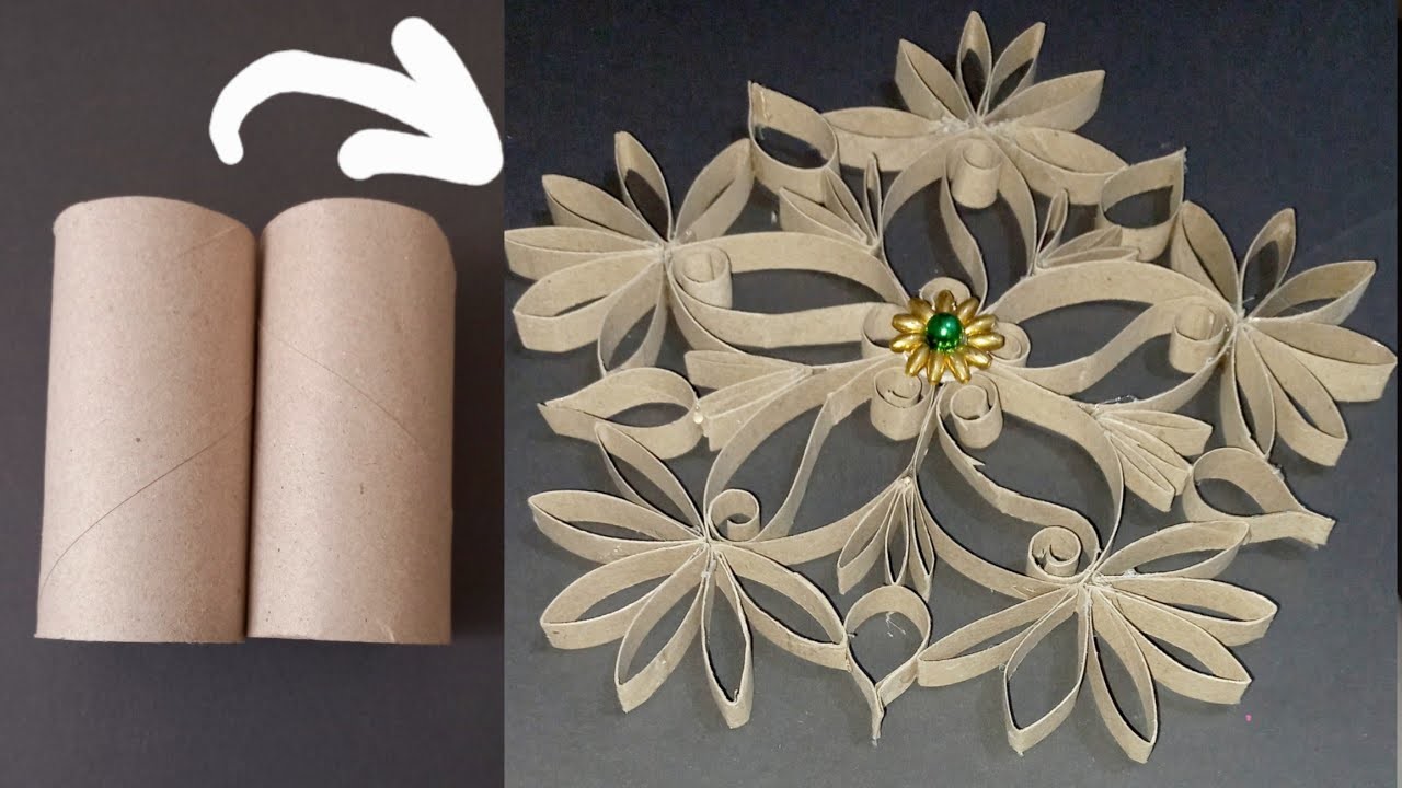 How to make simple snowflake from toilet paper rolls