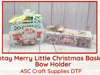 Mintay Merry Little Christmas Basket & Bow Holder   ASC Craft Supplies DTP