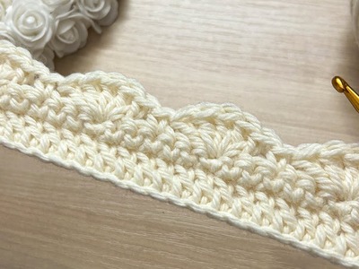 SUPER EASY Crochet Border Pattern for Beginners! ???????????? PRETTY Crochet Edging for Blanket and Jersey