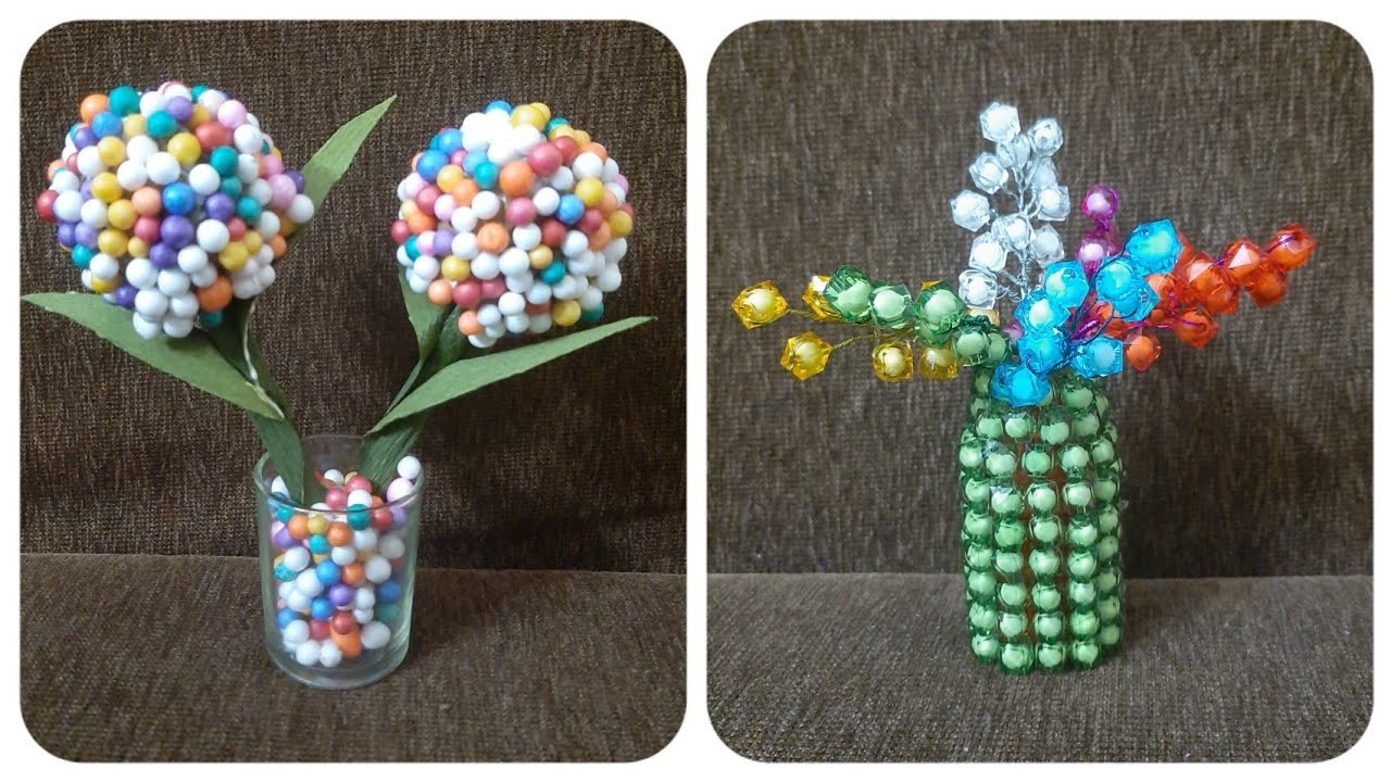 Thermocol flower | beads flower | thermocol balls | beads | thermocol anila justin | art | craft