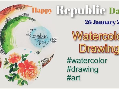 Watercolor Drawing. Republic Day Card. 26 January 2023.#watercolor #drawing