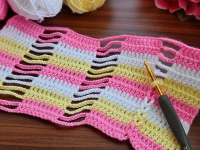 Wow!. ???? Very Easy! Super how to make eye catching crochet. Everyone who saw it loved it.