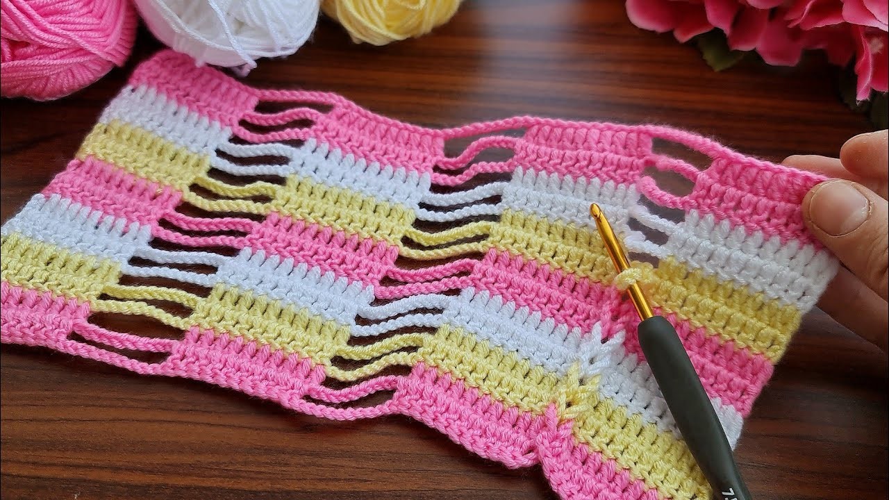 Wow!. ???? Very Easy! Super how to make eye catching crochet. Everyone who saw it loved it.