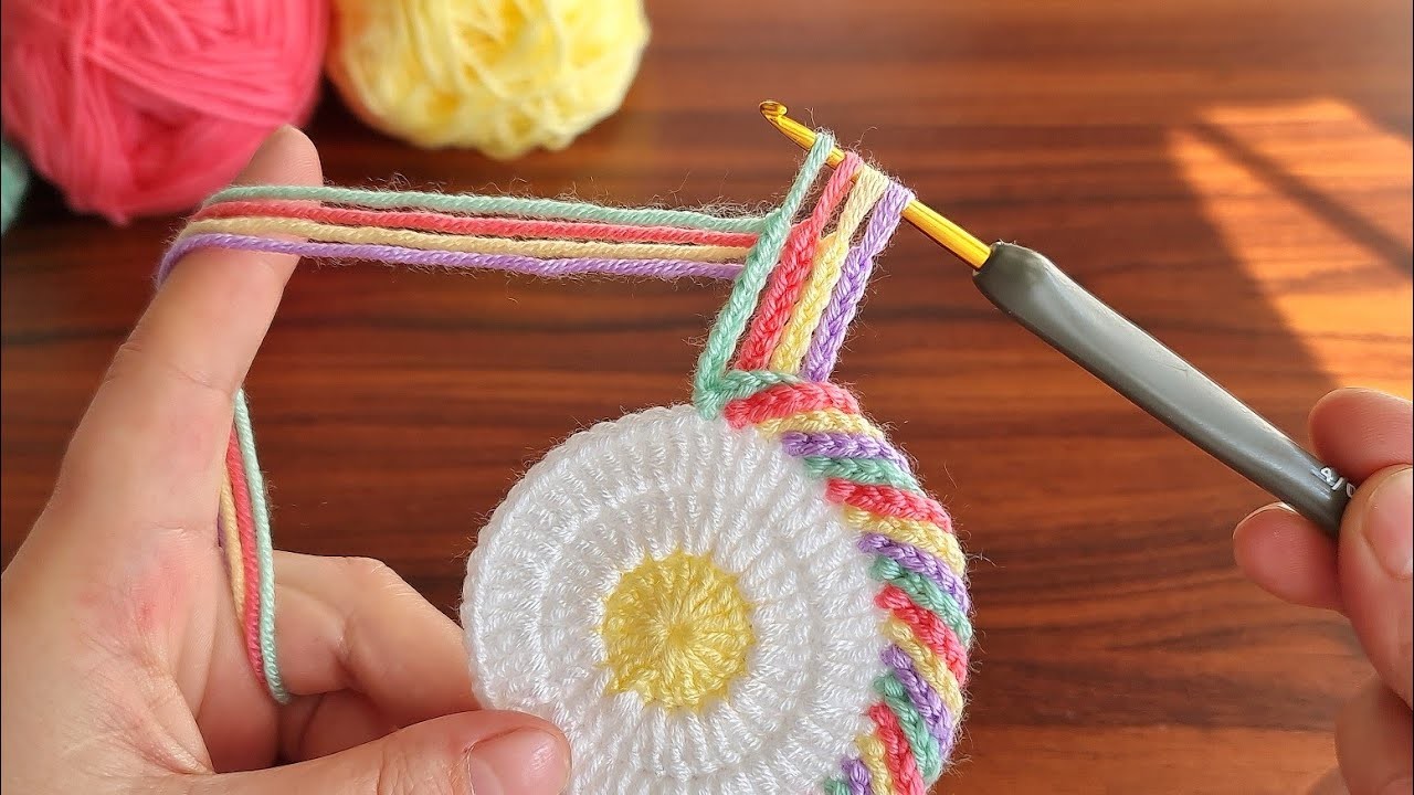 Amazing!.  ???? Super easy very useful crochet beautiful motif crochet coaster - Tığ işi örgü modeli. 