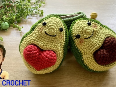Avocado Crochet Keychain |  Avocado Crochet Seeds Heart of Love ???????? Crochet Avocado With Heart