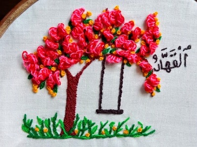 Cherry Blossom Tree Embroidery. Sakura embroidery tutorial. hand embroidery design for beginners