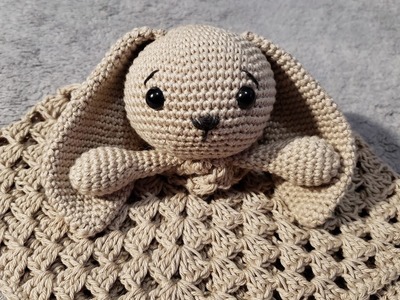 Crochet Baby Lovey Part1: How to crochet this very easy bunny ears | How to crochet lovey blanket