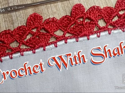 Crochet dupata lace tutorial. Crochet design #1 By @crochetwithshaheen0786