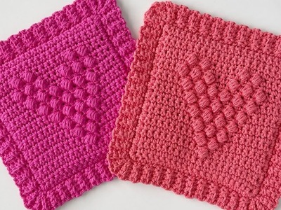 Crochet Happy Heart Hot Pad