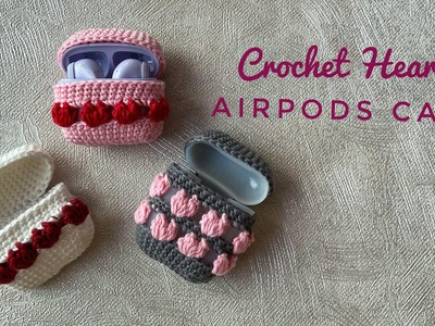Crochet Heart Airpods Case ♡ | Case Airpods Rajut Motif Hati ♡