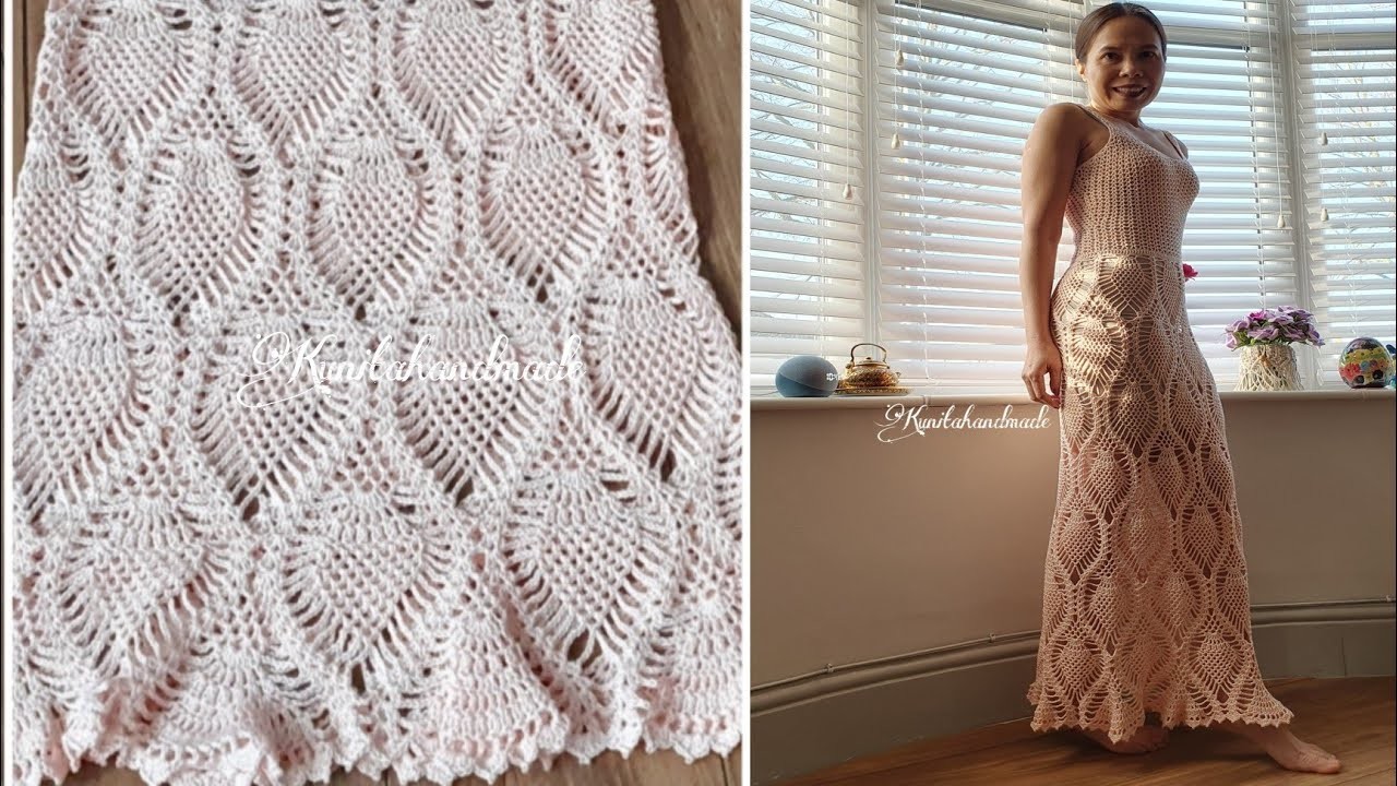 Crochet pineapple maxi dress