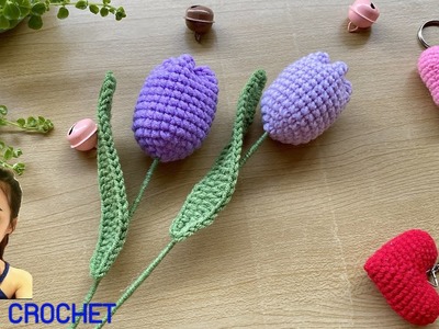 CROCHET TULIP : Crochet Flower Tulip | Crochet Flower Bouquet | How to Crochet Tulip ????????