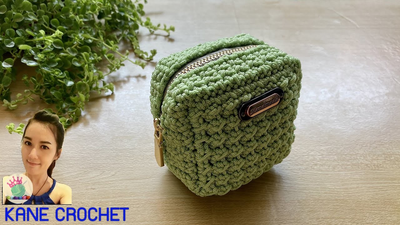 CROCHET WALLET : Square Crochet Bag can hold coins and other small items