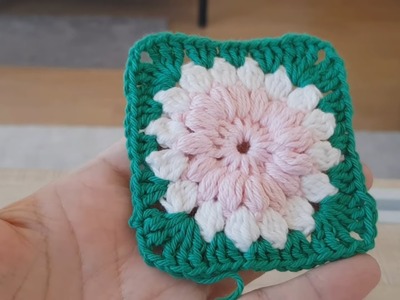 Cute Crocheted Flower Square Tutorial???? | Easy Crochet for Beginners | Japanese Dango Inspired Square