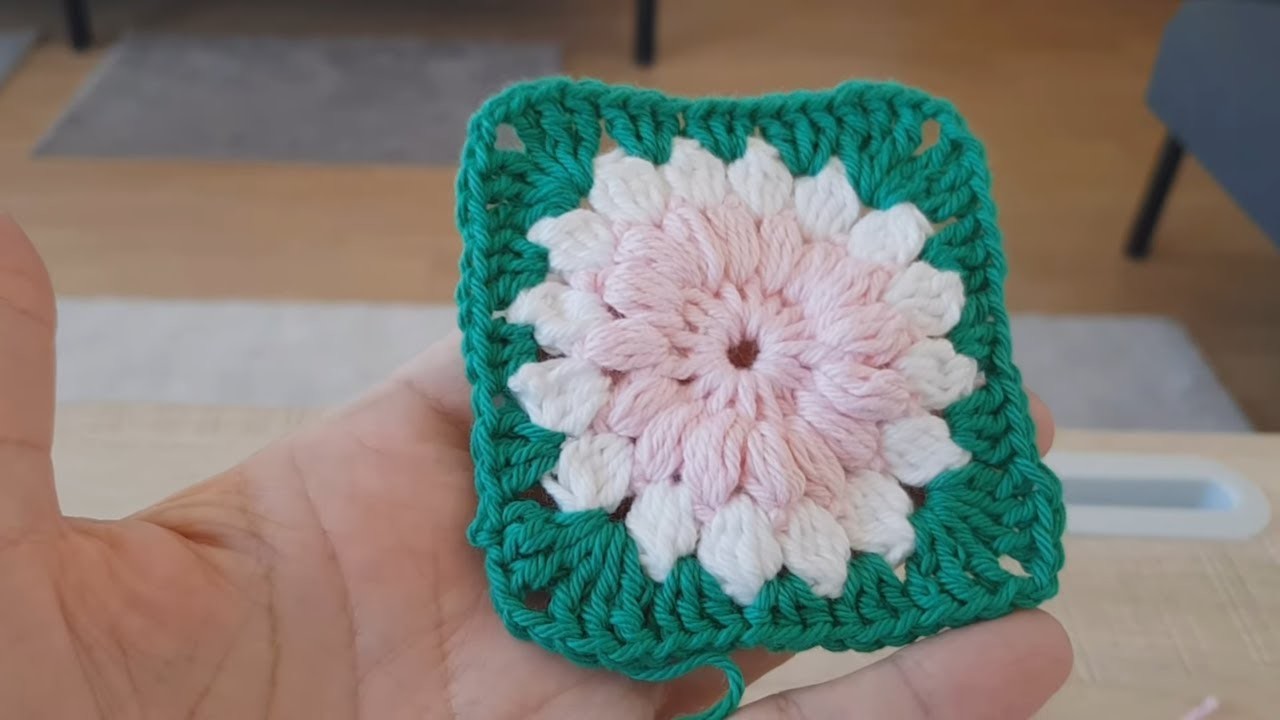 Cute Crocheted Flower Square Tutorial???? | Easy Crochet for Beginners | Japanese Dango Inspired Square