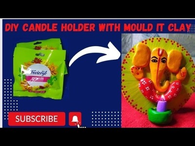 DIY CANDLE HOLDER????️WITH MOULDIT CLAY.TUTORIAL VIDEO#trending#viral#diy#craft#youtube#youtubecreator