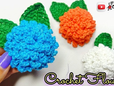 DIY Crochet Flowers || How to Crochet Marigold Flower Easy And Simple For Beginners