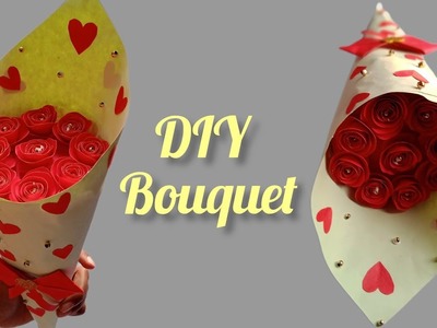 DIY Paper Rose Bouquet.Valentine's Day gift idea.Rose Day Special Handmade Gift idea