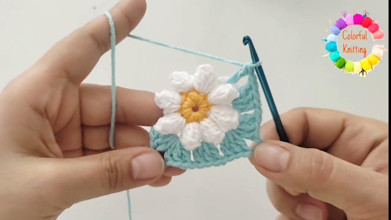 ????Easy✅ Daisy Flowers grannysquare Crochet ????