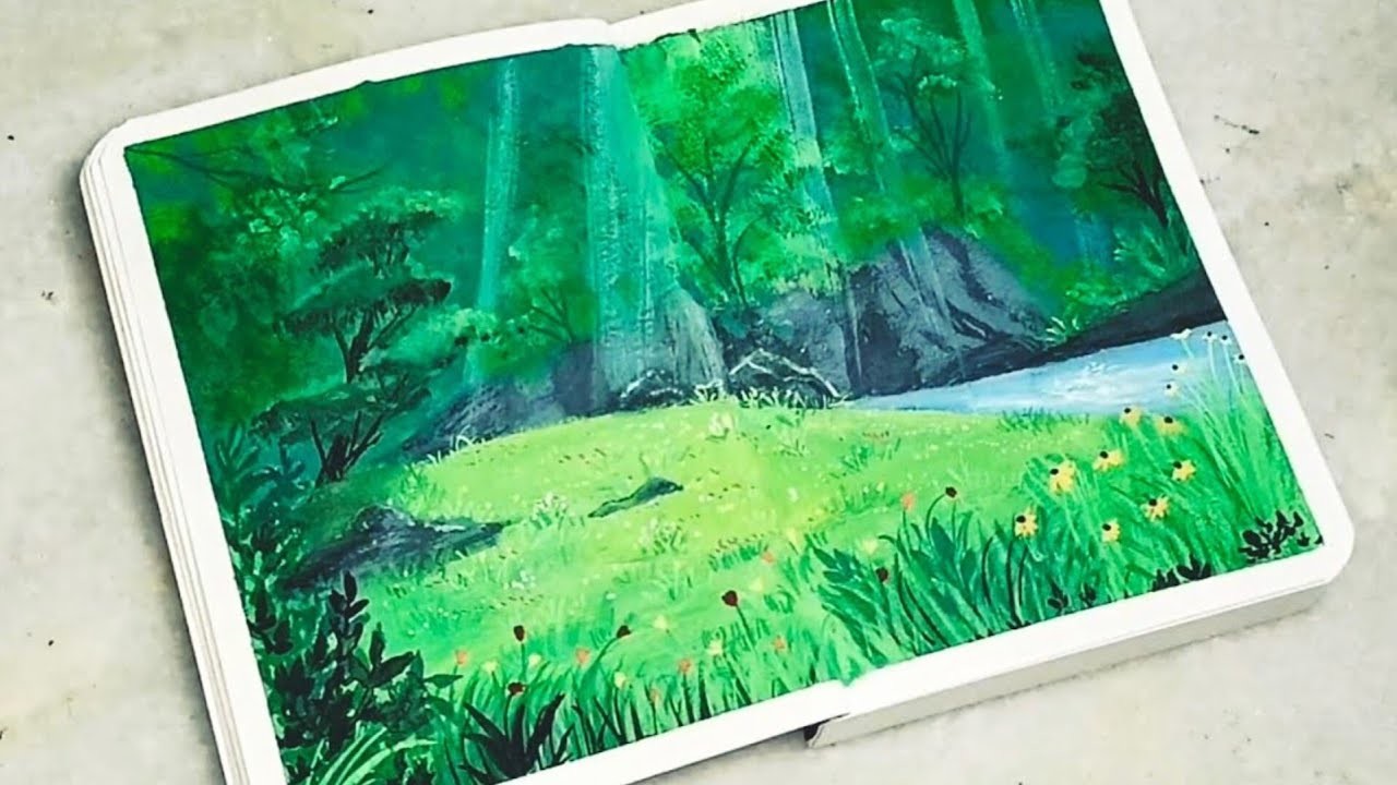 Filling My Sketchbook #3 | Beautiful Landscape Painting | Relaxing Art Video????