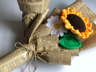 Flower wrapping tutorial (crochet flower)