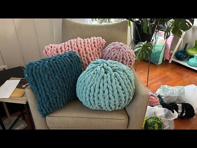 Hand Knit Bulky Yarn Pillows How To